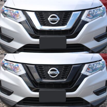 ABS6491BLK 18-20 Nissan Rogue 2 PCS Gloss Black Tape-on Grille Overlay
