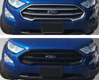 ABS6492BLK 18-20 Ford EcoSport 3 PCS Gloss Black Tape-on Grille Overlay