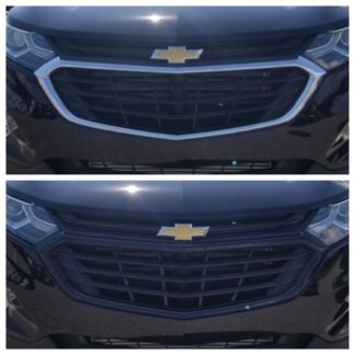ABS6502BLK 18-21 Chevrolet Equinox L/LS/LT 3 PCS Gloss Black Clip-On W/Tape Grille Overlay