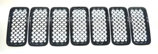ABS6503BLK 19-21 Jeep Renegade 2019 Late Model 7 PCS Gloss Black Tape-on Grille Overlay