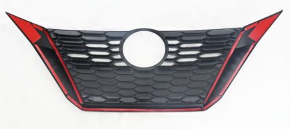 ABS6511BLK 20-21 Nissan Sentra Does not fit grille with Camera 1 PC Gloss Black Clip-On W/Tape Grille Overlay