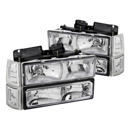 Euro Headlight With Corner Lights And Bumper Lights Chrome | 94-98 Gmc Sierra
