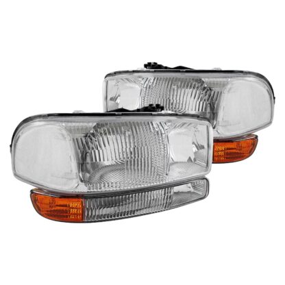 Head Light And Bumper Light Combo With Clear Lens And Chrome Housing | 99-06 Gmc Sierra