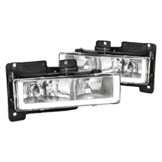 Headlights With Led Bar Clear Lens And Chrome Housing | 88-98 Chevrolet C10