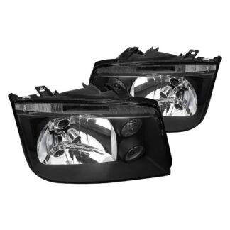 Headlights Black With Fog Lights Hb5 Low Beam- No Bulbs Included | 99-04 Volkswagen Jetta