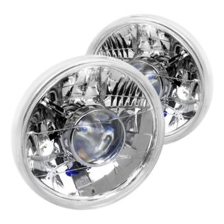 7 Inch Projector Headlights  Round With H4 Bulb Chrome | ALL All All
