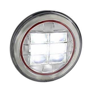 7 Inch Round Projector Headlight – Chrome (Red) | ALL All All