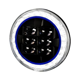 7 Inch Round Halo Projector Headlight - Black (Blue) | ALL All All