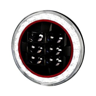 7 Inch Round Halo Projector Headlight – Black (Red) | ALL All All