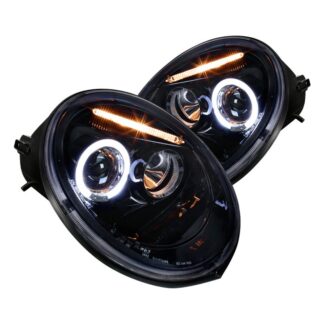 Projector Headlight Gloss Black Housing Smoke Lens | 98-05 Volkswagen Beetle