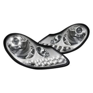 Projector Headlights- Chrome With Led Time Time  Running Lights | 97-04 Porche Boxter
