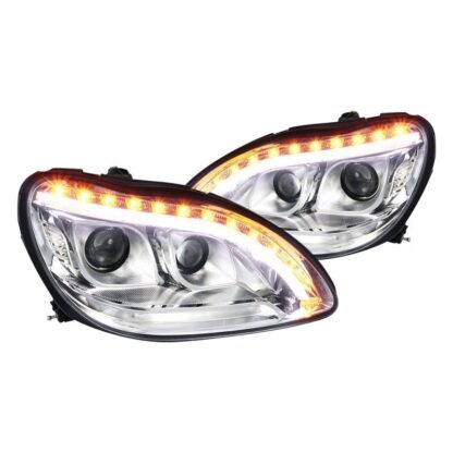 Projector Headlight Chrome- Not Compatible With Factory Xenon | 98-06 Benz W220