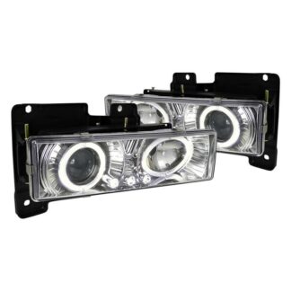 Halo Projector Headlights With Led Chrome | 88-98 Chevrolet C10