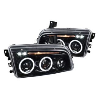 Projector Headlight Glossy Black | 05-10 Dodge Charger