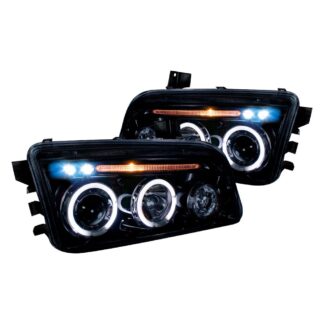 Projector Headlight Gloss Black Housing Smoke Lens | 05-10 Dodge Charger