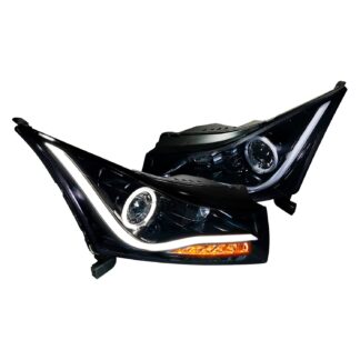 Led Halo Projector Headlight Gloss Black Housing Smoke Lens | 11-UP Chevrolet Cruze