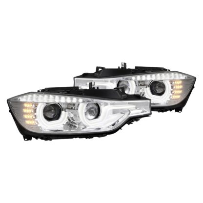 F30 Projector Headlights Chrome Housing With Clear Lens | 12-15 Bmw 3 Series