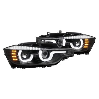 F30 Projector Headlights Matte Black With Clear Lens | 12-15 Bmw 3 Series