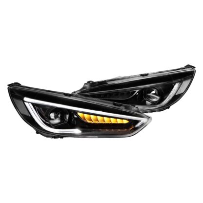 Led Projector Headlights Clear Lens With Gloss Black Housing | 15-18 Ford Focus