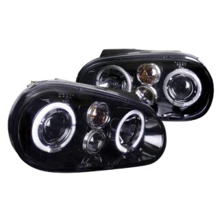 Projector Headlight Gloss Black Housing Smoke Lens | 99-03 Volkswagen Golf
