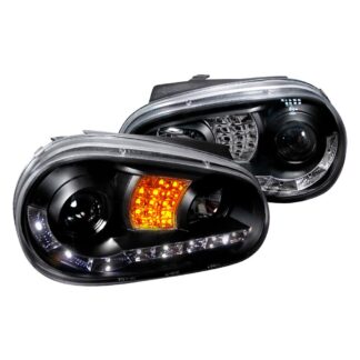 R8 Style Halo Led Projector With Led Signal Black | 99-05 Volkswagen Golf