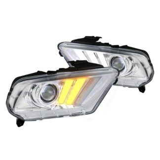 Seq Signal Led Projector Headlight Chrome | 10-14 Ford Mustang