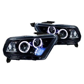 Projector Headlight Gloss Black Housing Smoke Lens Halogen Model Only | 10-14 Ford Mustang