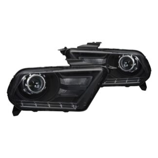 Retro Projector Headlights- Black | 10-14 Ford Mustang
