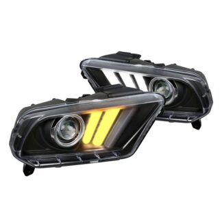Seq Signal Led Projector Headlight Black | 10-14 Ford Mustang