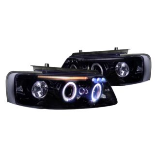 Smoked Lens Gloss Black Housing Projector Headlights | 97-00 Volkswagen Passat