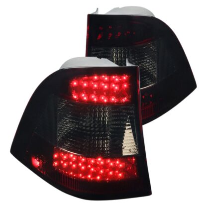 Led Tail Lights-Chrome Housing With Red Smoke Lens | 98-01 Mercedez Benz M Class W163