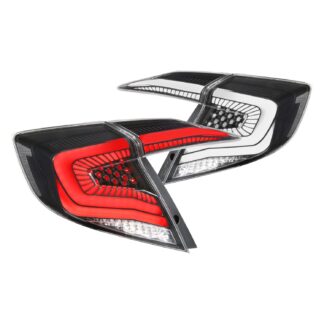 Sedan Led Tail Lights With Matte Black Housing And Clear Lens With Sequential Turn Signal And Show Mode | 16-21 Honda Civic