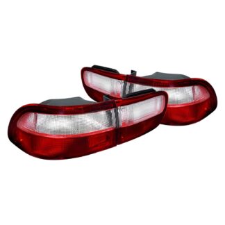 Civic Coupe And Sedan Red Clear Tail Lights | 92-95 Honda Civic