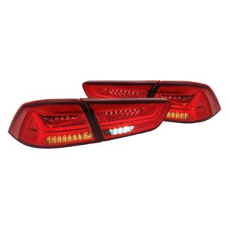 Evo X Led Tail Lights With Red Lens | 08-17 Mitsubishi Lancer