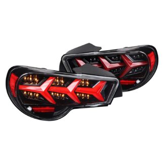 Subaru Brz Lambo Style Sequential Led Tail Light With Glossy Black Housing And Clear Lens | 12-16 Scion Frs
