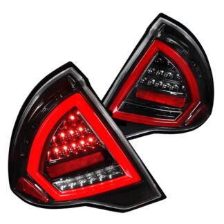 Led Light Bar Tail Lights-Glossy Black Housing/Clear Lens-Red Bar | 10-12 Ford Fusion