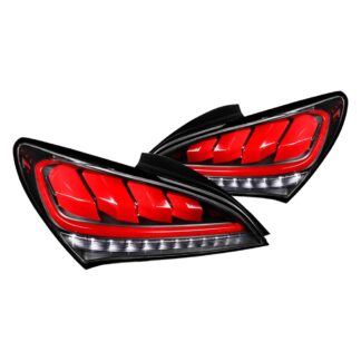 Led Tail Lights- Black Housing- Clear Lens With Red Light Bar | 10-16 Hyundai Genesis