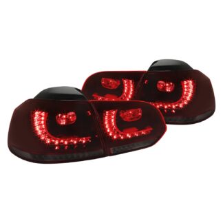 Mk6 Led Tail Lights With Black Cherry Smoked Lens | 10-14 Volkswagen Golf