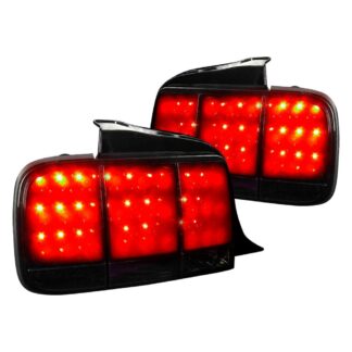 Led Tail Lights Glossy Black Housing With Smoke Lens | 05-09 Ford Mustang
