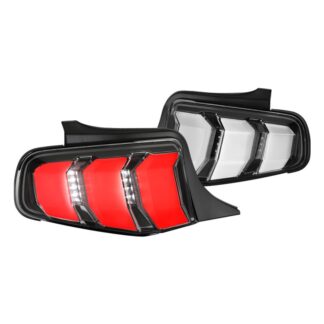 Led Tail Lights-Black Trim With White Led Bar | 10-12 Ford Mustang