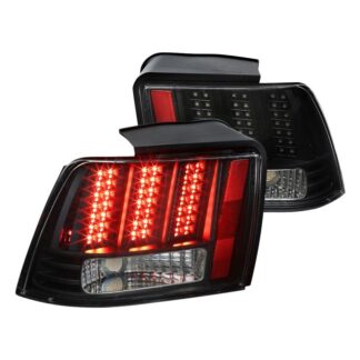 Sequential Led Tail Lights Black | 99-04 Ford Mustang