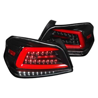 Sequential Led Tail Lights- Gloss Black Housing Clear Lens With Red Light Bar | 15-19 Subaru Wrx