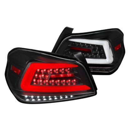 Sequential Led Tail Lights- Matte Black Housing Clear Lens With White Light Bar | 15-19 Subaru Wrx