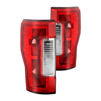 ( POE ) Ford F250/F350 Superduty 17-19 non Blind Spot Red Clear Tail Light - Signal-3157K(Not Included) ; Reverse-w21w(Not Included) ; Brake-3157k(Not Included) - OE SET
