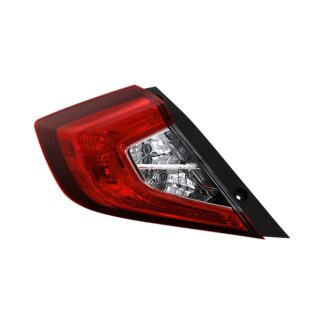 ( OE ) Honda Civic 2016 4D Sedan Red/Clear Tail Light - Signal-7440A(Included) ; Reverse-921(Included) ; Brake-7440(Included) - OE Left