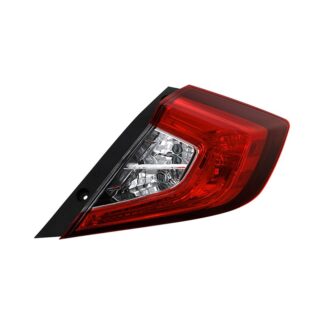 ( OE ) Honda Civic 2016 4D Sedan Red/Clear Tail Light - Signal-7440A(Included) ; Reverse-921(Included) ; Brake-7440(Included) - OE Right