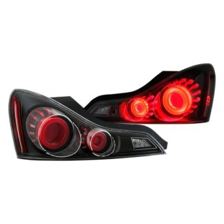 ( Akkon ) Infiniti G37 Coupe 08-13 / Q60 Coupe 14-15 LED Light Tube Style Tail Lights – Signal-LED ; Reverse-921(Included) – Black