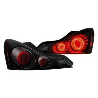 ( Akkon ) Infiniti G37 Coupe 08-13 / Q60 Coupe 14-15 LED Light Tube Style Tail Lights – Signal-LED ; Reverse-921(Included) – Black Smoked