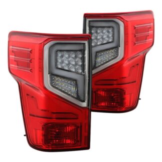 ( Akkon ) Nissan Titan 2016-2021 (does not fit factory LED lights) Light Bar LED Tail Lights – Red Smoked