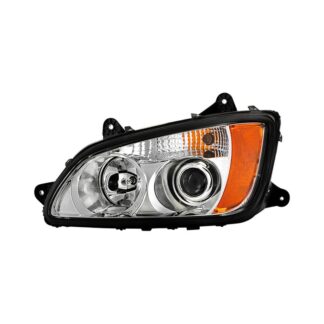 Kenworth T660 headlight chrome assembly 12V - Low Beam-H11(Included) ; High Beam-HB3(Included) ; Sigmal-3157(Included) - Left